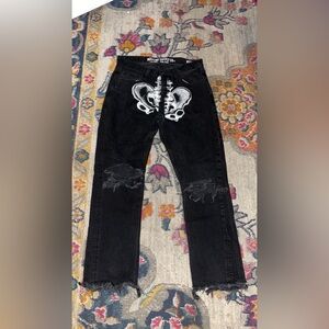 1 Of 1 Bones Crotch / Distressed Jeans Sz 32/32 PREWASHED